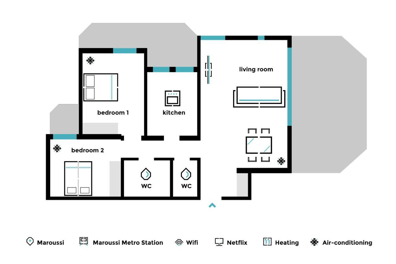 Top-Class 2Br Apartment In Marousi By Upstreet Афины Экстерьер фото